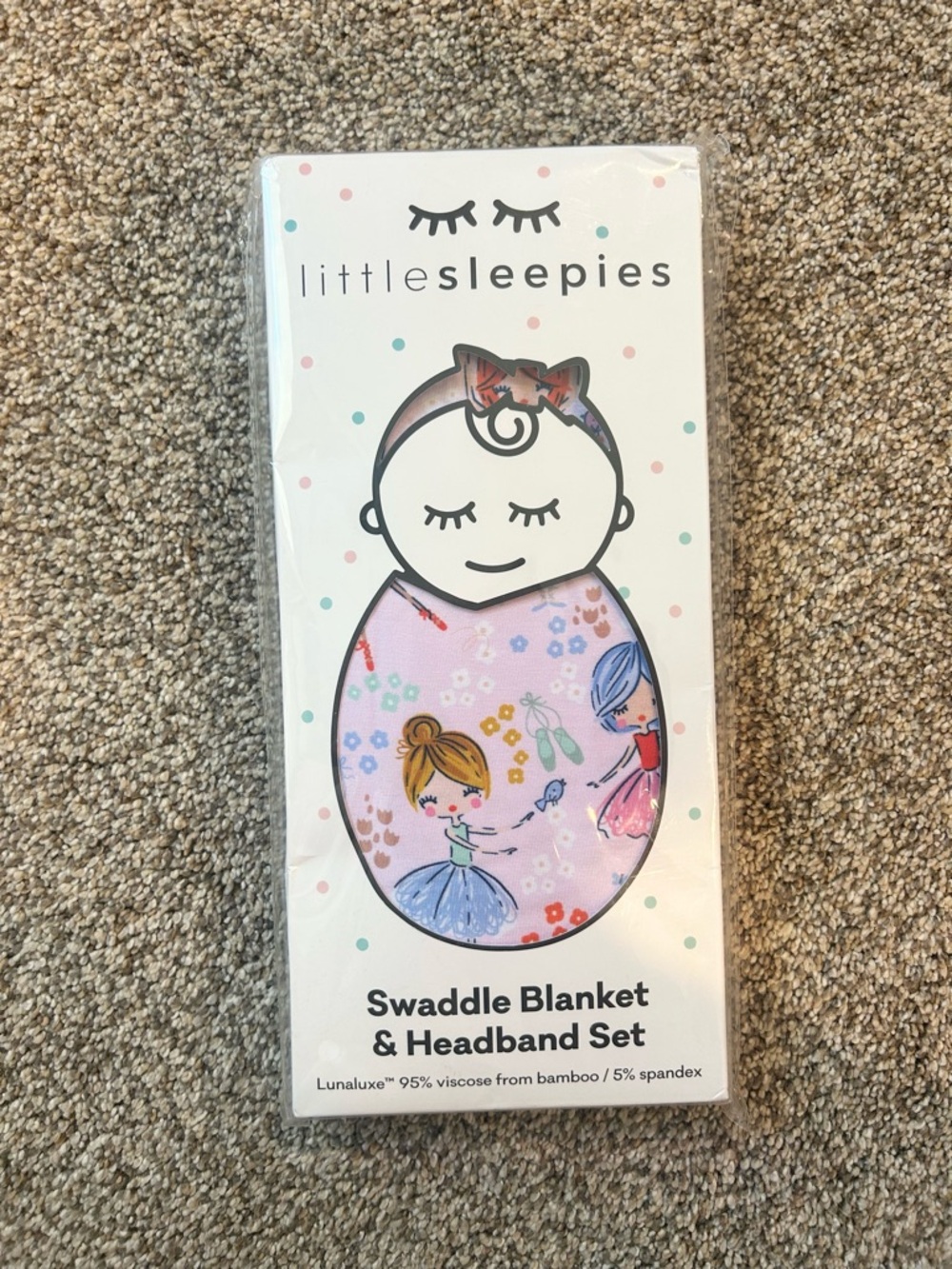 Little Sleepies Prima Ballerina Swaddle + Luxe Headband Set